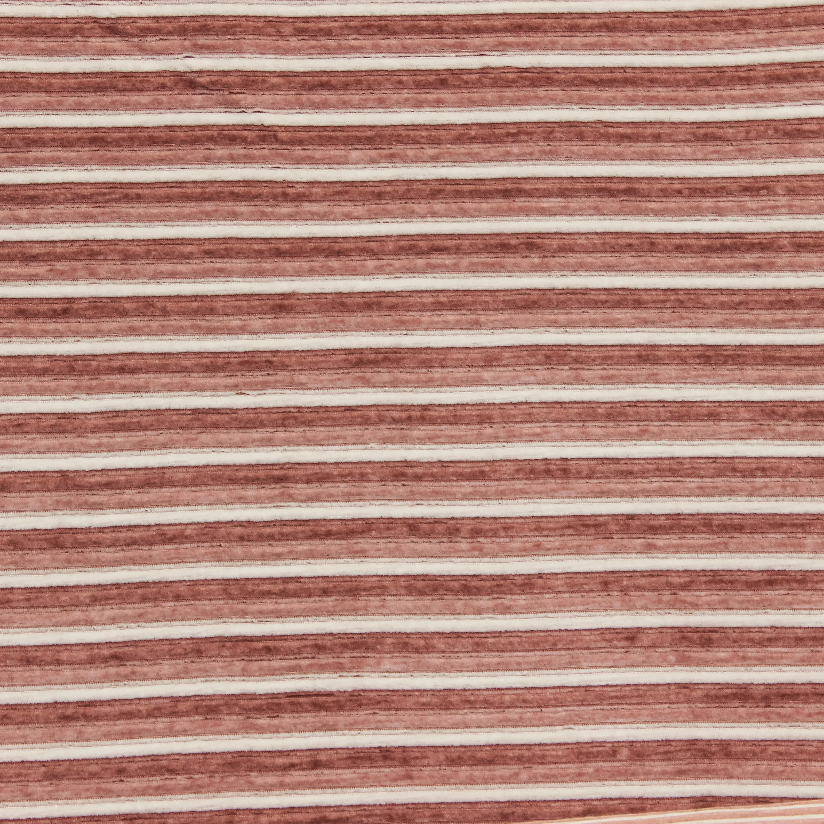 Tricot roze met witte strepen in katoen / polyester mengeling